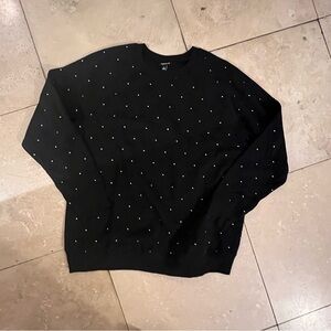 Torrid Black Crewneck Sweater with Subtle White Dots
